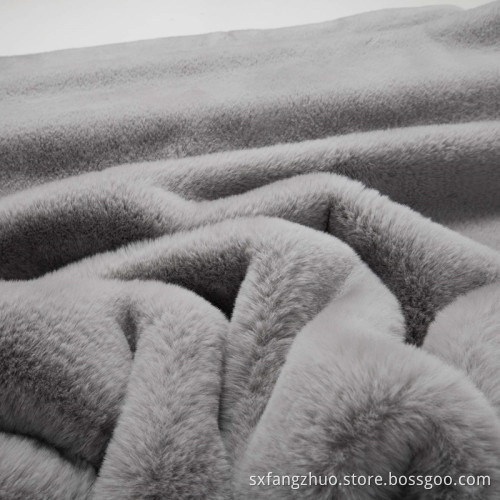 rabbit fur fluffy faux suede throw and blanket